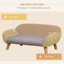 Divanetto per Cani e Gatti Imbottito 72x44x31 cm in Tessuto Grigio Chiaro