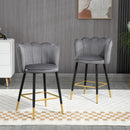 Set 2 Sgabelli 59x52x90 cm in Tessuto Poliestere Vellutato Grigio