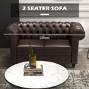 Divano 2 Posti 160x84x80 cm in Similpelle Marrone