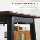 Tavolo Alto da Bar 118x58x108 cm in Legno e Acciaio Marrone e Nero