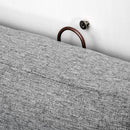 Testiera Letto Matrimoniale 160x7x120 cm in Tessuto Effetto Lino Trapuntata a Bottoni Grigia