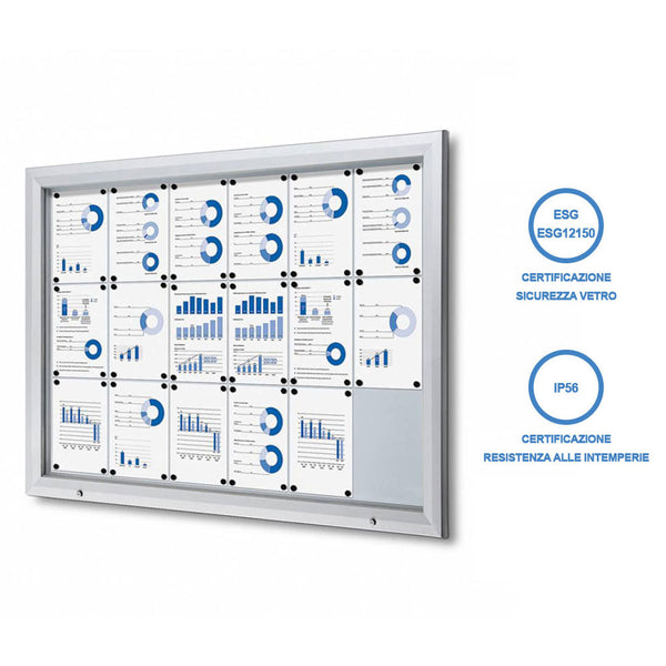 online Bacheca da Esterno con Apertura a Ribalta 146,5x106,7x4,7 cm in Alluminio Grigio Chiaro
