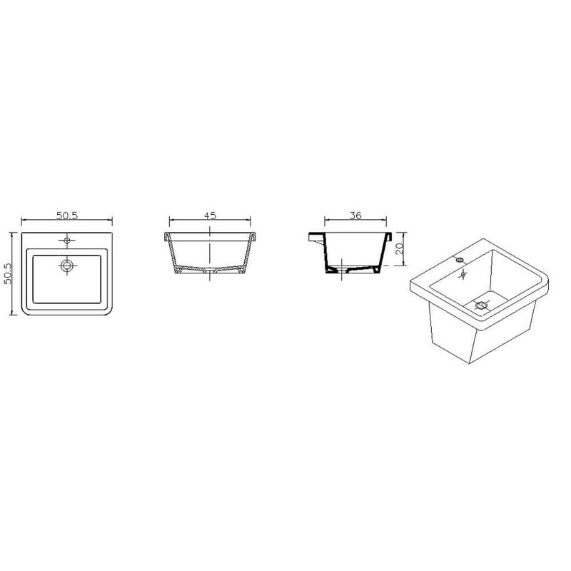 Mobile Lavatoio Sospeso 50,5x50,5x56 cm 1 Cassetto Montegrappa Novella Dipiù Antracite