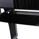 Scrivania da Ufficio ad Angolo Porta PC in MDF e Ferro 164x139x75 cm  Nera