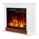 Camino Elettrico da Pavimento 70x80x30 cm Effetto Fiamma 1500W Sting & Lorance Bianco/noce