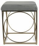 Sgabello Quadrato 40x40x46 cm in Ferro e Velluto Soriani Grigio