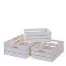 Set di 3 Cassetta in Legno Larghezza 40 cm Bianco