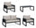 Salon de Jardin Canapé 2 Fauteuils et Table Basse Captiva Anthracite