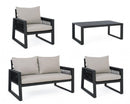 Set Salotto da Giardino Divano 2 Poltrone e Tavolino Captiva Antracite