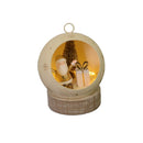 Babbo natale in metallo led dentro pallina oro cm Ø11xh15