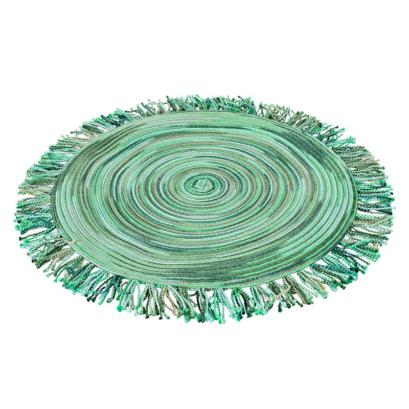 Set 6 Tovagliette con Frange Ø45x0,5 cm  in Polipropilene VdE Tivoli 1996 Shades of Greenery