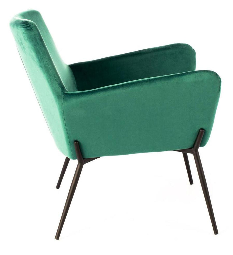 Poltrona Imbottita 54x71,5x70 cm in Velluto Verde