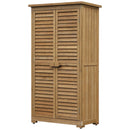Armadio Porta Attrezzi da Giardino Impermeabile 3 Ripiani in Legno 87x46.5x160 cm 