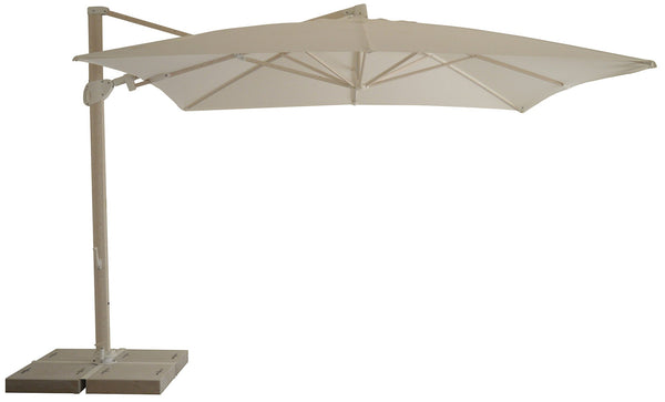 acquista Parasol de jardin décentralisé 3,3x3,3m en aluminium et polyester blanc