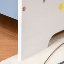 Struttura Letto Singolo per Bambini 143x74x59 cm in Compensato di Pioppo Blu e Bianco