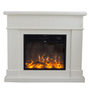 Camino Elettrico da Pavimento 109x102x21,5 cm Effetto Fiamma 1500W Sined Lipari Bianco