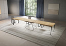  Tavolo Allungabile 180-440x90x74 cm Niket Quercia Natura Gambe Bianche