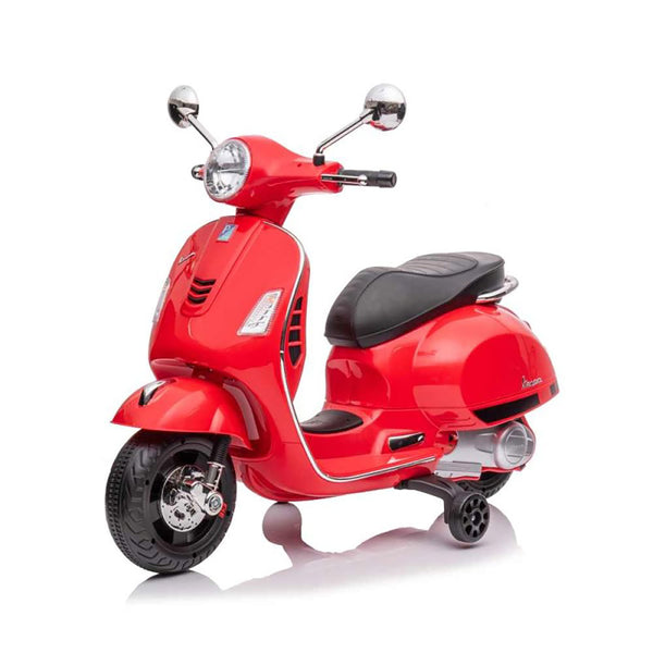 sconto Moto Elettrica per Bambini Licenza Piaggio Vespa GTS Super con Batteria 12V e Luci LED Rosso
