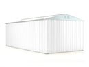 Casetta Box da Giardino in Lamiera di Acciaio Porta Utensili 327x611x235 cm Enaudi Bianco