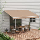 Tenda da Sole per Esterno 350x250 cm Avvolgibile a Bracci con Apertura a Manovella Marrone      