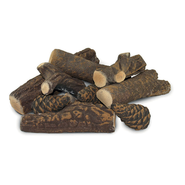 sconto Lot de 9 bûches décoratives en céramique pour cheminées au bioéthanol Karlsen