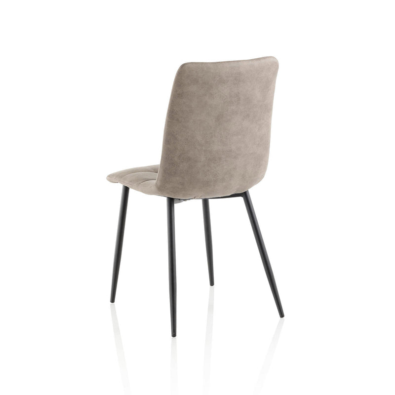 Set 4 Sedie 42,5x52,5x87,5 cm in Similpelle Marrone Chiaro