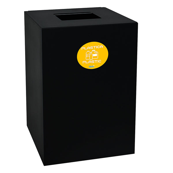 Contenitore per Raccolta Differenziata Capacità 100 L con Etichette 45x50x80 cm in Acciaio Verniciato Antracite prezzo