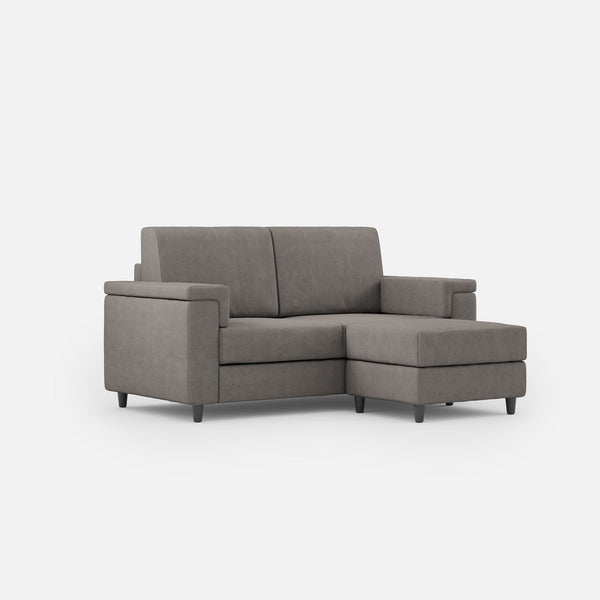 online Divano 2 Posti con Pouf 168x145x85 cm Marrak in Tessuto Grigio