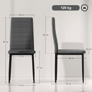 Set 6 Sedie Imbottite per Soggiorno 41x50x97 cm in Acciaio e Tessuto Grigio      
