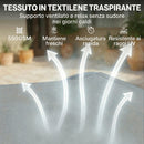 Lettino Prendisole Doppio 180x200x170 cm con Baldacchino Rimovibile Ruote Cuscini e Tasche in Texteline Grigio      