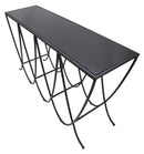 Console Dark 140x40x80 cm in Ferro e Specchio Nero