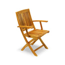 Sedia Phieghevole con Braccioli da Giardino 54x56x90 cm in Legno Tanai Naturale