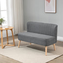 Divano 2 Posti 117x56,5x77 cm in Tessuto Grigio Chiaro