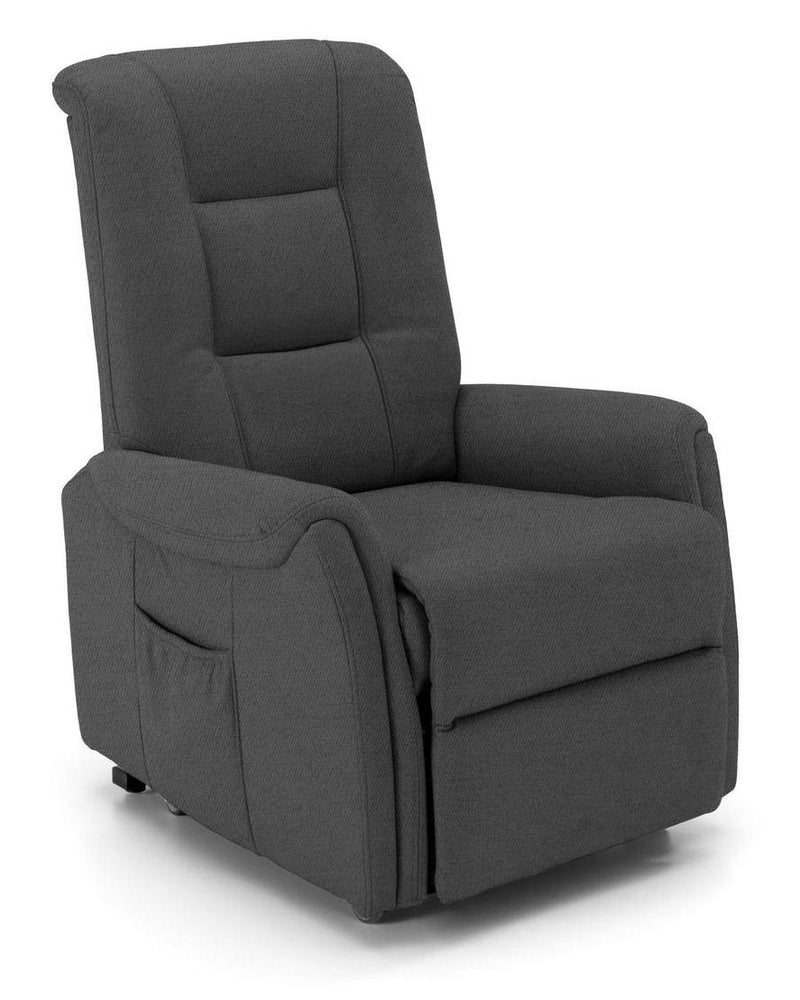 Poltrona Alzapersona Elettrica 1 Motore in Mirofibra Grigio Scuro