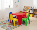 Set Tavolo con 4 Sedie per Bambini in Plastica Multicolore