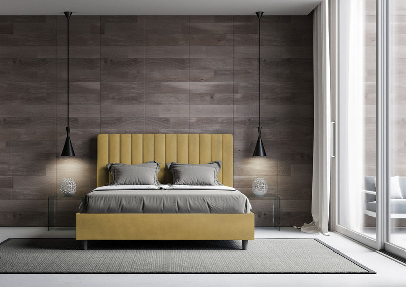 Letto Matrimoniale Agueda Ocra Varie Misure