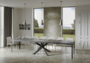 Tavolo Allungabile 120-380x90x77 cm Volantis Premium Cemento Telaio Antracite 
