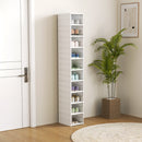 Scarpiera Pieghevole Slim Modulabile 26x35x174 cm con 10 Contenitori per Scarpe con Pannello Trasparente in PP e ABS Bianco      