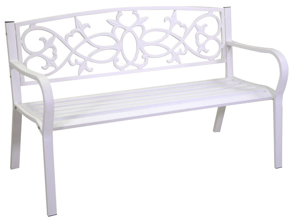 acquista Banc de jardin 124x57x78 cm en fer blanc