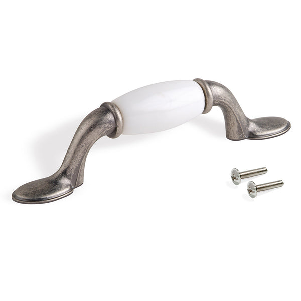 sconto Poignée de meuble Emuca Papouasie Entraxe 76 Zamak Argent antique