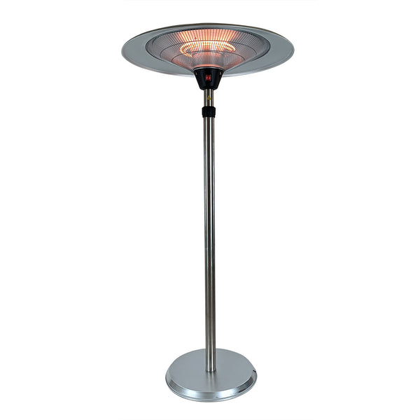 acquista Stufa Elettrica Fungo Riscaldante Infrarossi Saturno Esterno-Interno Regolabile Argento