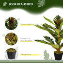 Pianta Artificiale di Palma con 18 Foglie Altezza 85 cm Vaso Incluso Verde      