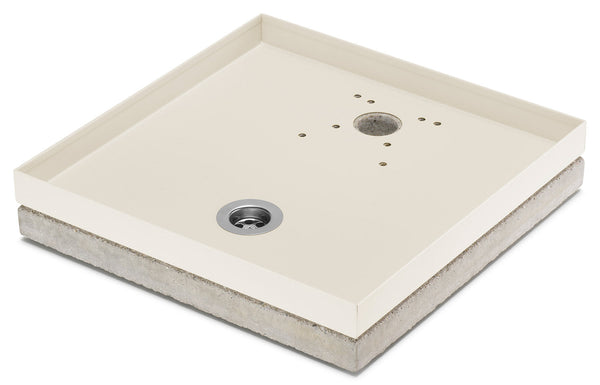Base Portaciottolo per Fontane 40x40x8 cm in Metallo con Base in Cemento Belfer 42/BSE/10 Avorio sconto
