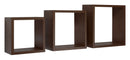 Set 3 Mensole da Parete Cubo in Fibra di Legno Incubo Wengè