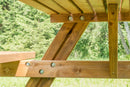 Tavolo con Panche da Campeggio Picnic 177x153x74A cm Picnic Oasi inclusive in Legno di Pino Impregnato Marrone  