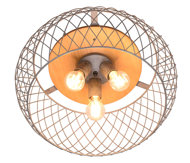 Plafoniera da Interno Attacco E27 in Metallo Nichel Satinato 