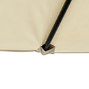 Ombrellone da Giardino 295x152x222 cm Copertura Doppia Inclinabile con Apertura a Manovella Cachi  