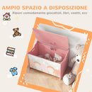 Cassapanca Baule Portagiochi 60x37x39 cm in MDF Rosa