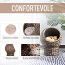 Cuccia per Gatti 42x33x52 cm con Cuscino Marrone