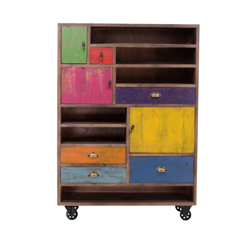 Libreria in Legno di Cedro Multicolor